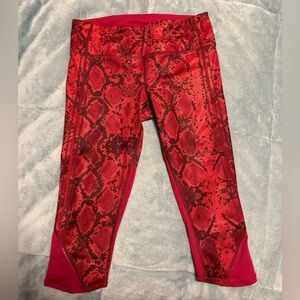 Lululemon Red Snake Print Leggings, Size 6